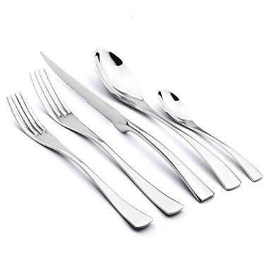 Imagem de Conjunto de talheres de bife serrilhados de aço inoxidável 18/10 da JANKNG, Louças, Prata, 4