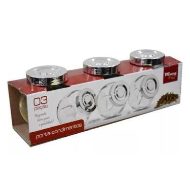 Imagem de Porta Temperos 6 Potes 200ml - Organização - Wincy, Prata, Vidro