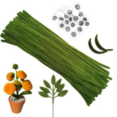 Imagem de Limpadores de cachimbo Cldamecy Olive Green 100 unidades com 20 olhos 