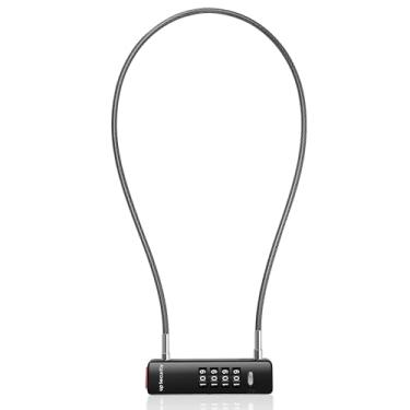 Imagem de UP Security Cadeado de bicicleta com cabo combo de 4 dígitos – Trava segura e versátil para bicicletas, scooters, portões, cercas, bagagem, geladeira e armários (preto, cabo de 60 cm)