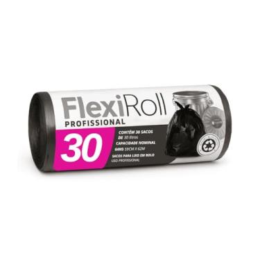 Imagem de Saco Para Lixo Flexi Roll Preto 30 Lts C/30un Flexibag