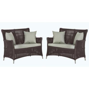 Imagem de 2 Sofás área Externa Igapó Alumínio Fendi Corda Náutica E3 Marrom