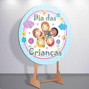 Imagem de Festa Infantil Decoração Dia Das Crianças Painel Capa Sublimada Redond