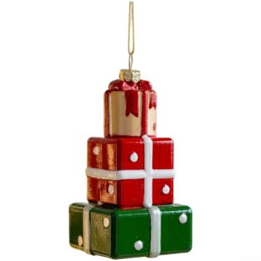 Imagem de Ornamentos de árvore de Natal em designs de plástico vintage para decoração de festas de fim de ano, console de jogos de fliperama retrô e estilos de placa de rua, pingente decorativo vermelho 5,5 x