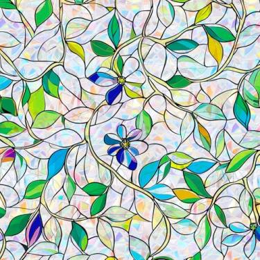 Imagem de SOMWISE Película de privacidade para janela, sala de casa, banheiro, decoração de primavera, decoração de carro, decoração de carro, privacidade unidirecional, adesivos estáticos de vidro manchado