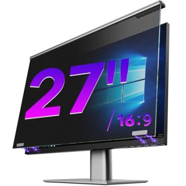 Imagem de OMOTON Tela de privacidade de computador para monitor de computador com proporção de 27 polegadas 16:9, proteção magnética para os olhos, filtro protetor antirreflexo de luz azul, película protetora