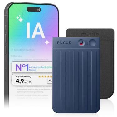 Imagem de Gravador Digital Plaud Note 64GB Azul com Transcrição Inteligente e IA