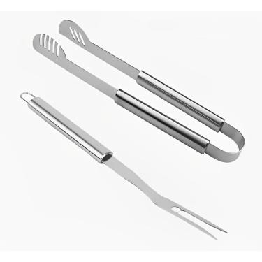 Imagem de Kit Pegador Longo E Garfo Trinchante Churrasco Grelha Carne