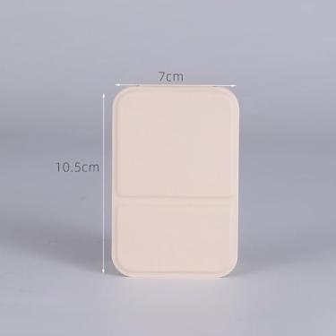 Imagem de Espelho de maquiagem portátil de couro sintético compacto dobrável para viagem, acampamento, escritório em casa (branco)