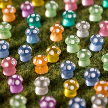 Imagem de Minicogumelos 80P Estatuetas de Cogumelo Resina Pequena Resina a Granel para Miniatura Paisagem Aquário Vaso Jardim de Fadas Acessórios Decoração de Casa Lembranças de Festa
