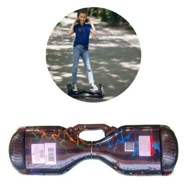 Imagem de Hoverboard Preto Com Raios Coloridos Portatil - GBG STORE
