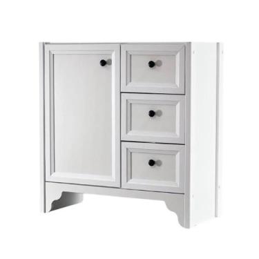 Imagem de Gabinete Armário Banheiro Ditália 1 Porta 3 Gavetas Bn-05 Branco - DIT