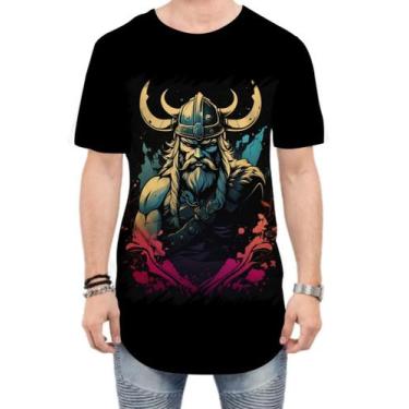 Imagem de Camiseta Longline Guerreiro Viking Nórdico Tribo 7 - Kasubeck Store®, 