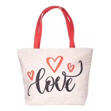Imagem de Bolsa Praia Sacola Feminina Grande Verão P/ Viagem Passeio - PGB, Love