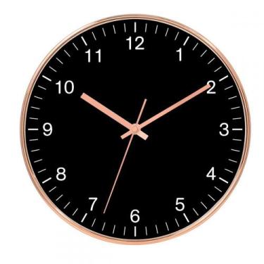 Imagem de Relogio De Parede De plastico Preto E Cobre 35cm x 4cm - BTC