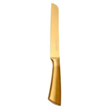 Imagem de Faca Pão Inox Premium Gold 8 - Mimo Style