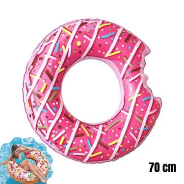Imagem de Boia Inflavel Redonda Donuts Rosquinha Rosa Resistente Adulto E Infant