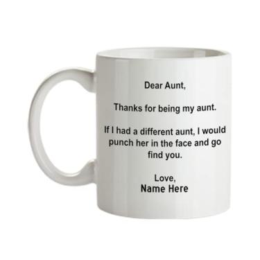 Imagem de Caneca personalizada Dear Aunt - Thanks for Being My Aunt ideia de presente - Presente personalizado para tia - Caneca de café de 445 ml