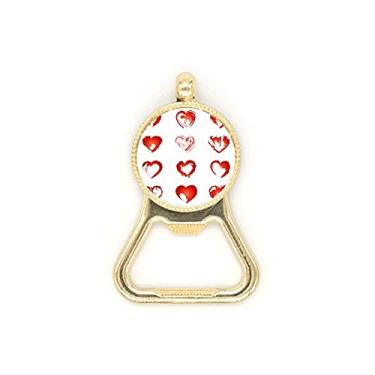 Imagem de Chaveiro de aço inoxidável com desenho vermelho de corações do Dia dos Namorados