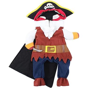 Imagem de Uniforme de pirata de Halloween com chapéu fantasia de Halloween festa eventos vestuário para animais de estimação para gato cachorro Halloween cosplay filhote pequeno médio cachorro chihuahua pelúcia Pug festa de Natal Halloween