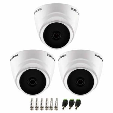 Imagem de Kit 03 Câmeras de Segurança Intelbras VHD 1520 D 5MP Dome com Visão Noturna de 20 metros Lente 2,8mm + Conectores