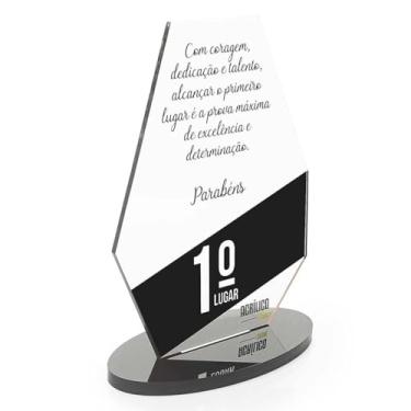 Imagem de Troféu em Acrílico Personalizado Geométrico (Preto)