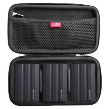Imagem de Hermitshell Capa rígida de viagem para Samsung T7 Shield 2TB / 1TB / 4TB, SSD portátil, USB 3.2 Gen2 unidade externa de estado sólido (preta, capa para 3 discos rígidos)