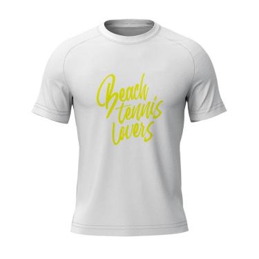 Imagem de Camiseta Beach Tennis Lovers Aero Dry Uv50 Branca E Amarela Alma Genius-Unissex