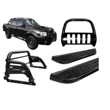 Imagem de Kit Quebra Mato Santo Antonio H3 Estribo Frontier 2007 Preto - HOZZ