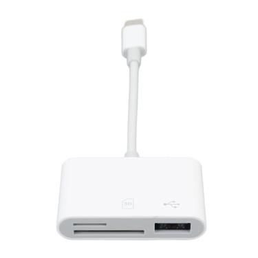Imagem de Leitor Cartão Memória Tipo C, Adaptador Cartão Memória Multiporta USB C 3 Em 1 500M/S Com Porta e Slots USB 3.0, Plug and Play Transmissão Estável para Telefone, PC, Câmera U Disk
