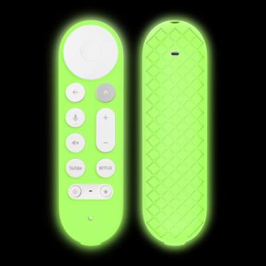 Imagem de JCMOYUTY Capa verde brilhante para Google TV Streamer 4K 2024 Voice Remote Capa de silicone