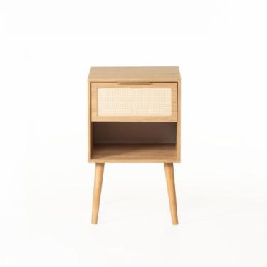 Imagem de Mesa de Cabeceira IVVIE 1 Gaveta 1 Nicho - Casavee, Tauari/Dourado - T