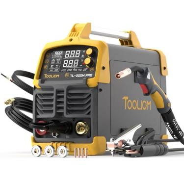 Imagem de TOOLIOM Soldador MIG 200A 4 em 1 MIG/Flux MIG/Lift TIG/Stick Welder 110/220V de alumínio de tensão dupla compatível com carretel