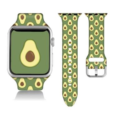 Imagem de Pulseira de substituição compatível com Apple Watch de abacate verde 38/40/41/42/44/45 mm, para Iwatch séries 9, 8, 7, 6, 5, 4, 3, 2 e 1 SE, 42 mm/44 mm/45 mm. Verde abacate