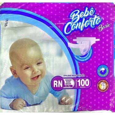 Imagem de Fralda Descartável Bebê Conforto Mega Rn C/100 Unidades - Bebe Confort
