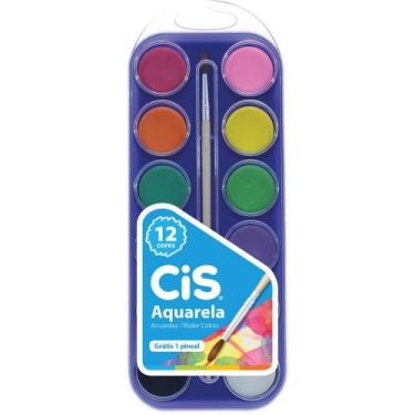 Imagem de Aquarela Escolar CIS Estojo com 12 Cores - Pacote com 6 - Sertic