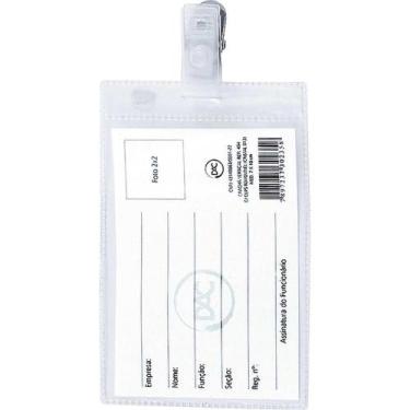 Imagem de Crachá Vertical com Presilha Removível 10X7 CM - Pacote com 50 Unidade