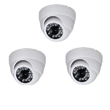 Imagem de Camera Dome Infra Vermelho 24 Leds Full HD 1080p Kit 3 Uni - Luatek