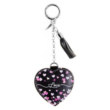 Imagem de Chaveiro couro amor rosa love preto - CELLWAY