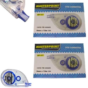 Imagem de Fita Corretiva 5mmx12m Cx C/24 Unidades Ref: Mp437 12 Metros - Masterp
