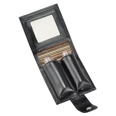 Imagem de Porta Batom Duplo LIP em Couro Galvani, Preto