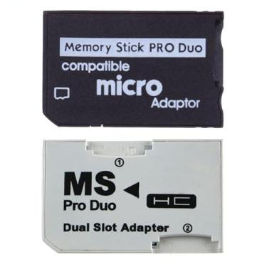 Imagem de Kocak Gold Adaptador de cartão de memória, micro SD para Memory Stick PRO Duo, para PSP 1000 2000 3000, capacidade de 128 GB, compartimento duplo branco