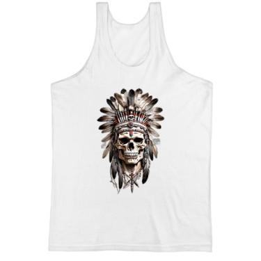 Imagem de Camiseta Regata Caveira Indigena Cocar flechas cruzadas - Alearts, GG