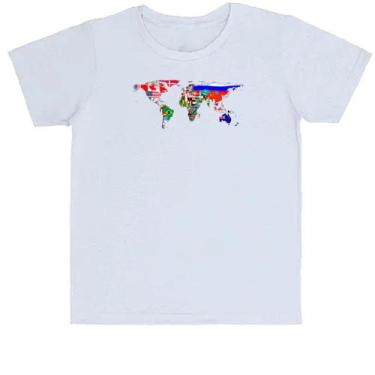 Imagem de Camiseta Infantil Mapa Mundi Bandeiras - Alearts, 14