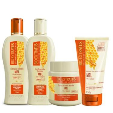 Imagem de Kit Mel Bio Extratus Shampoo Cond Másc 250g Finalizador 150g