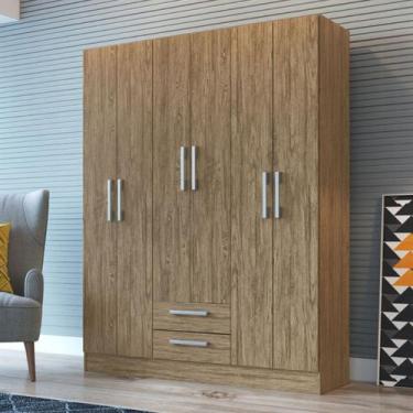Imagem de Guarda-Roupa Casal 6 Portas 2 Gavetas Rp1620 Wood  - Decibal, Marrom C