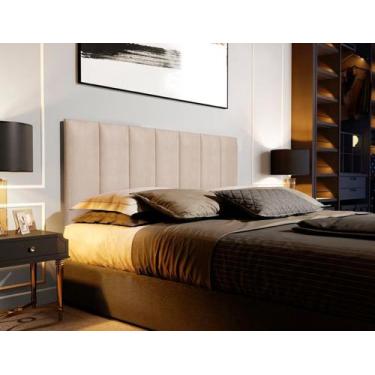 Imagem de Cabeceira Estofada Suspensa para Cama Queen 1,60 Metros - Areia Suede 