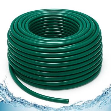 Imagem de Bonviee Tubo de distribuição em branco de 3,5 m, mangueira de irrigação por gotejamento, linha de tubo de irrigação de jardim para sistema de irrigação de jardim pequeno - verde