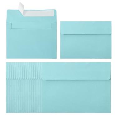 Imagem de PATIKIL Pacote com 24 envelopes A2, envelopes de convite azul claro autovedante para cartões postais de casamento, fotos, anúncios, correspondências, tamanho de 11 x 14 cm