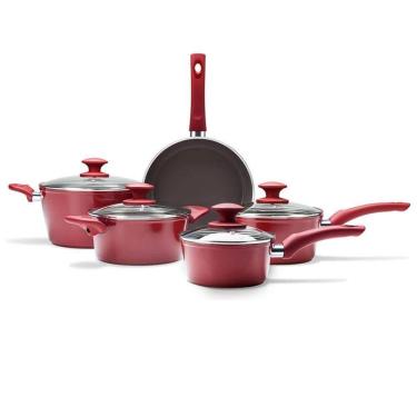 Imagem de Conjunto Panelas 5 Peças Ceramic Life Optima Brinox Vermelho